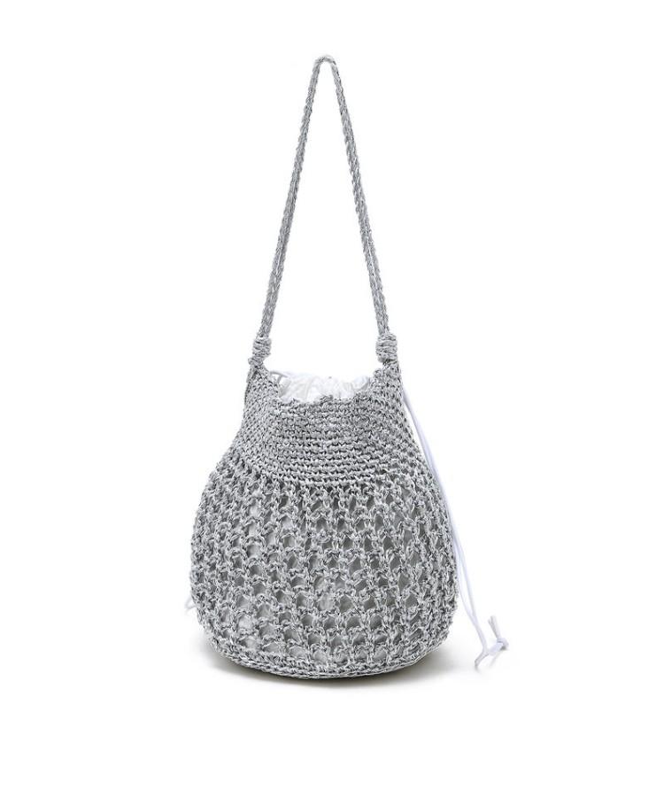 Athe Vanessabruno Silver Metal Knitting Shoulder Bag M Aaba6E811Sv