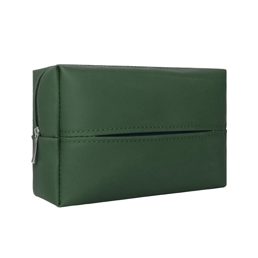 Car Tissue Box Holder Nappa Leather Car Center Console Armrest Napkin Box Sun Visor Backseat Tissue Case with Fix Strap