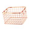 1Pcs Premium Iron Storage Basket Nordic Style Rose Gold Laundry Towel Book Snack Organizer for Kitchen Bathroom Desktop