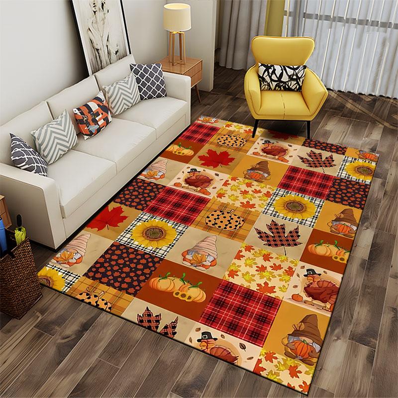 Autumn Patchwork Pattern Carpet Suitable As a Non-slip Mat for the Living Room or Bedroom Sofa