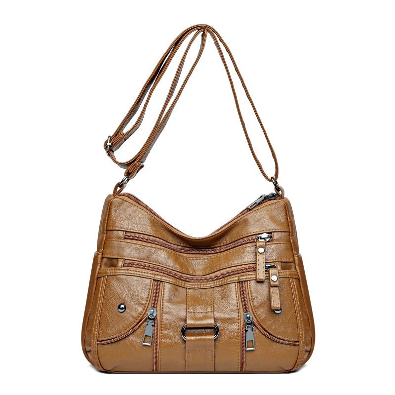 

Женская сумка кроссбоди, дорожная сумка через плечо с регулируемым плечевым ремнем, подходит для различных сценариев коричневый