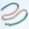 New 316L Stainless Steel Iridescence and Rose Dual Hip Hop Necklace Jewelry