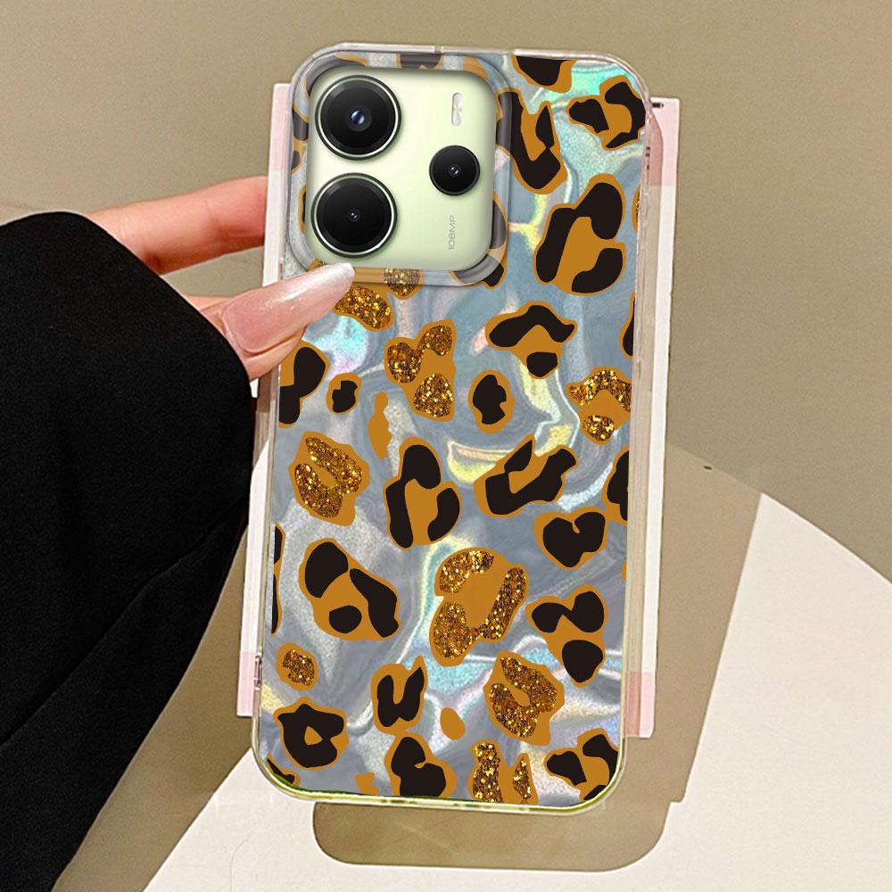 Handyhülle mit Leopardenmuster und Wassertextur für Xiaomi Redmi 13C 14C A1 A3 A4 A3X Note 14 13 12 11 11S Pro Hülle Silikon Rückseite