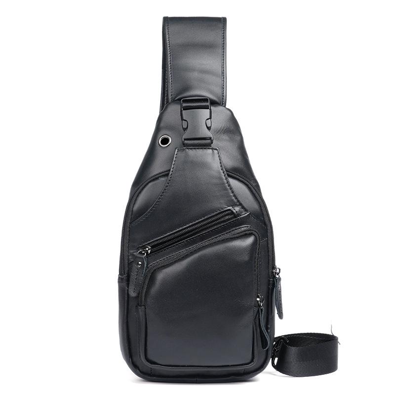Men's Retro Genuine Leather Crossbody Chest Bag