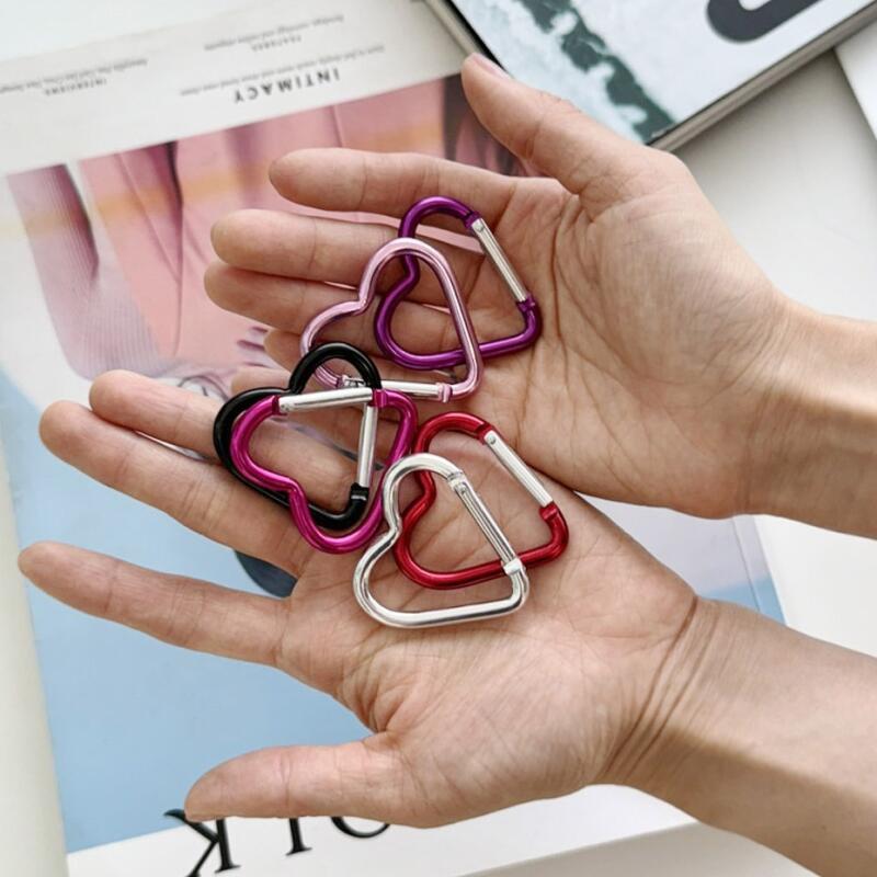 Heart Carabiner Keychain Bag Hook 6-Piece AirPod Keychain pink