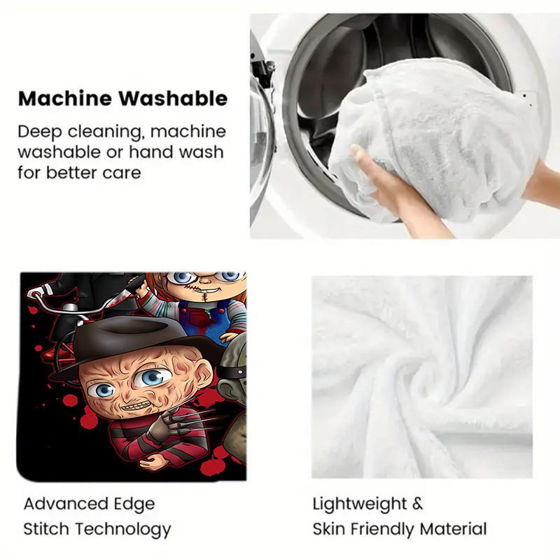 Spooky cartoon character 2D Flat Pattern Flannel Blanket High quality All Seasons Warmth and Comfort Perfect for Christmas Gifts.PMT0914412