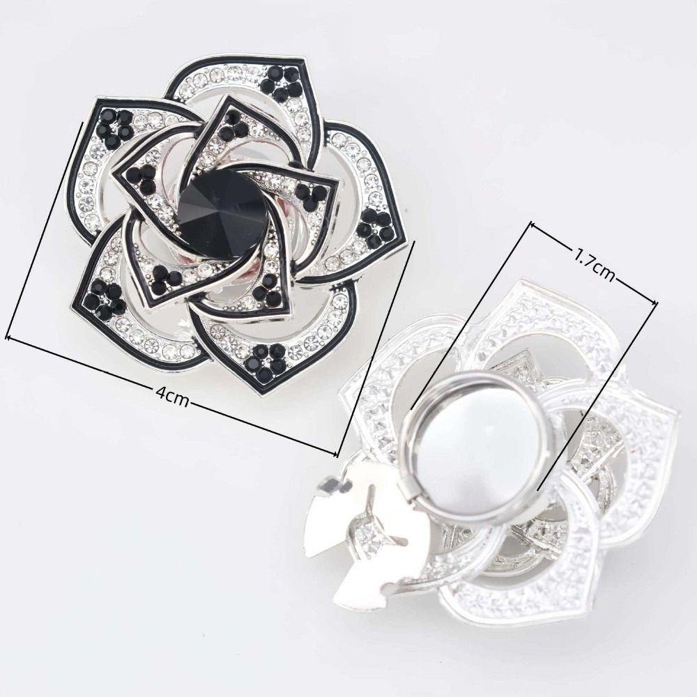 Gifts Double-layer Rose Rhinestone Button Cover Sewing-free Cufflinks DIY Cufflinks Sewing Accessories Snap Button Caps