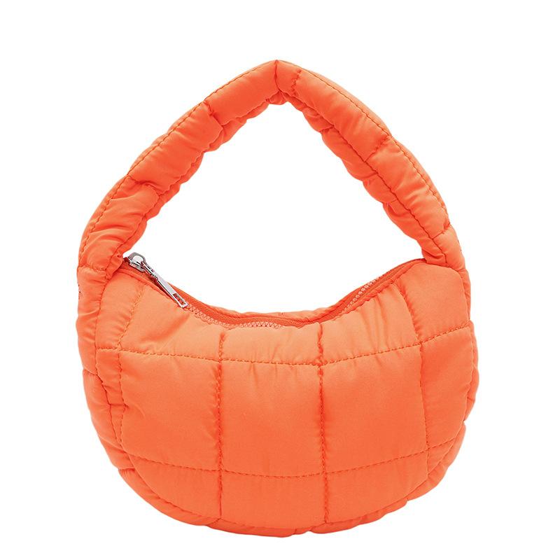 Korean niche fashionable pleated cloud bag female foreign style solid color personalized hand carry cotton clothes bag