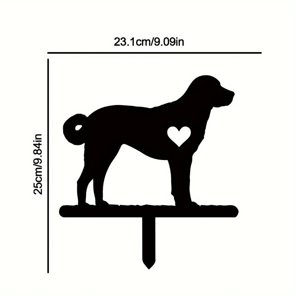 Honest Dog Garden Stake Iron Art Silhouette Metal Yard Sign Creative Courtyard Outdoor Garden Decoration