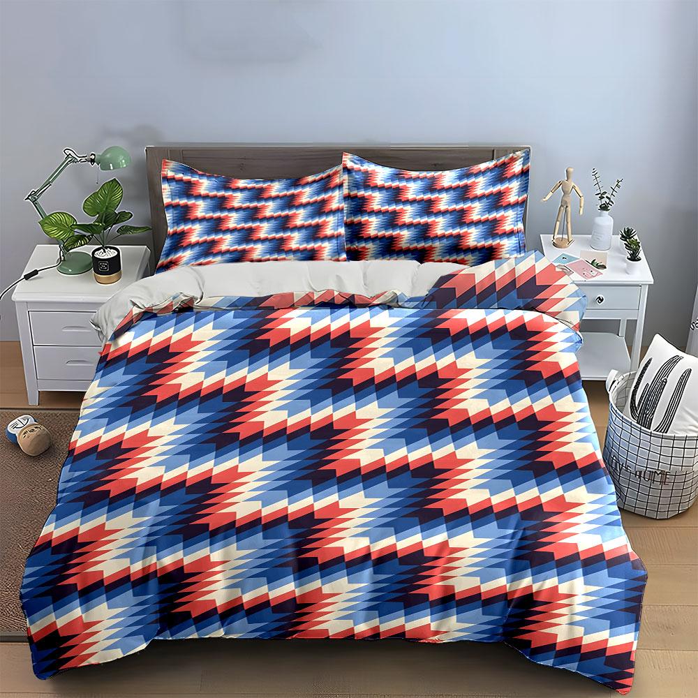 Zigzag geometric chevron pattern. Bedding sets Duvet cover sets Duvet covers Pillowcases(1 * Duvet Cover 2 * Pillowcases, without duvet insert)