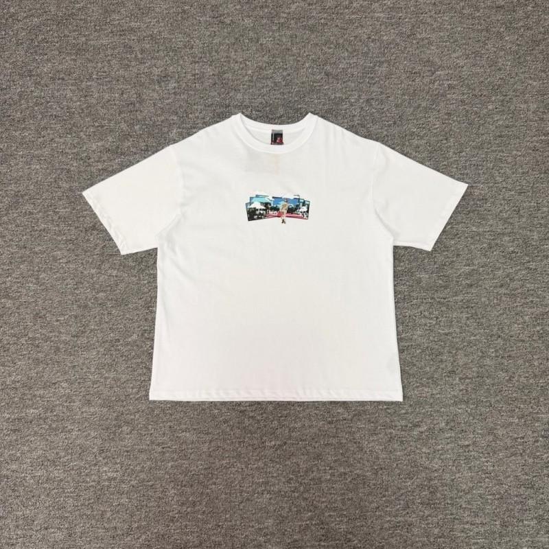 Mens T-shirt Minimal Embroidery Print Relaxed Fit Casual Fashion Versatile Short Sleeve Youth 2025