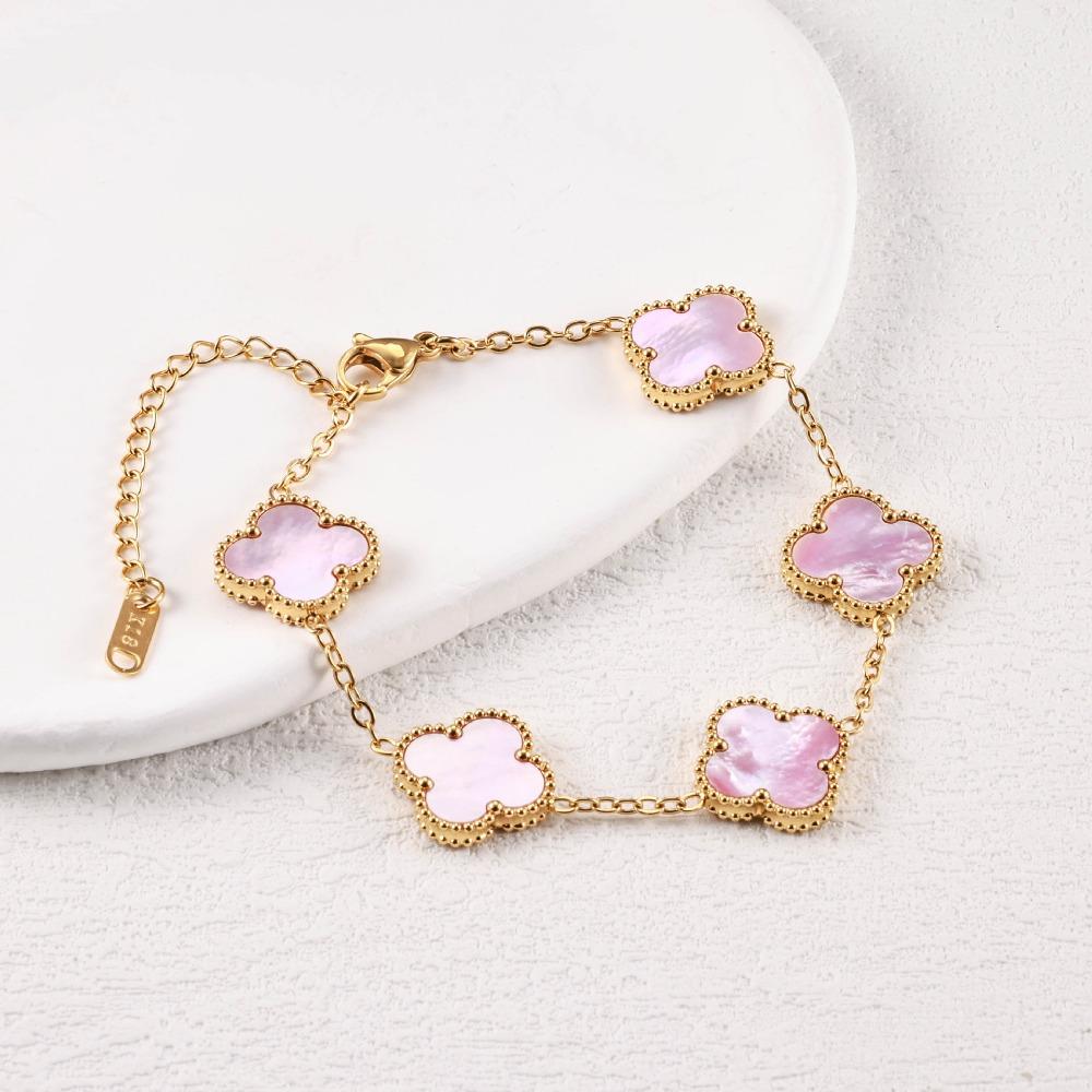 Four-leaf Clover Bracelet for Women Double-sided Genuine Mother-of-pearl Luxurious and High-end Fashion Accessory