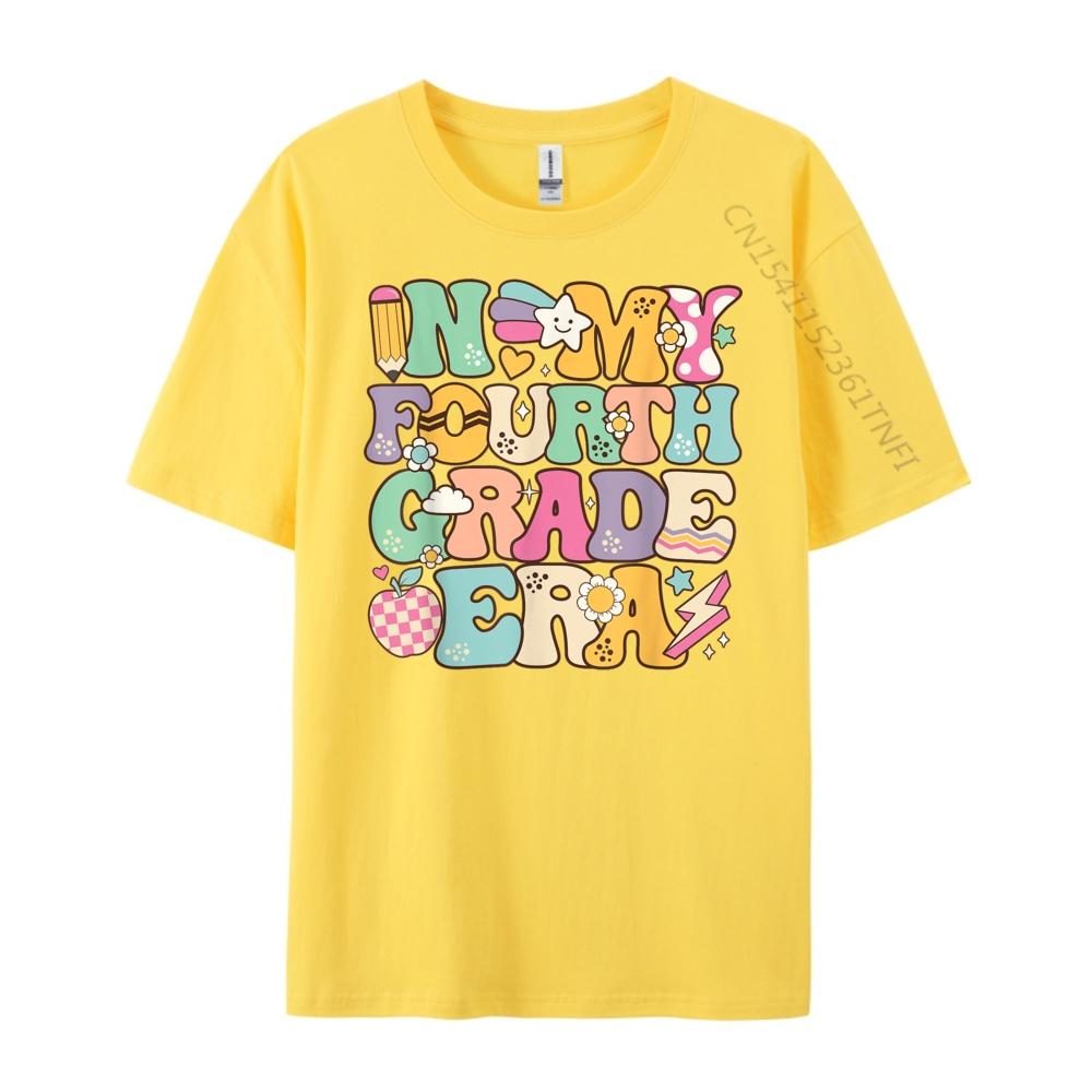 In My Fourth Grade Era Girl Back To School 4th Grade Teacher XS Graphic T Shirts Luxury Brand Creative