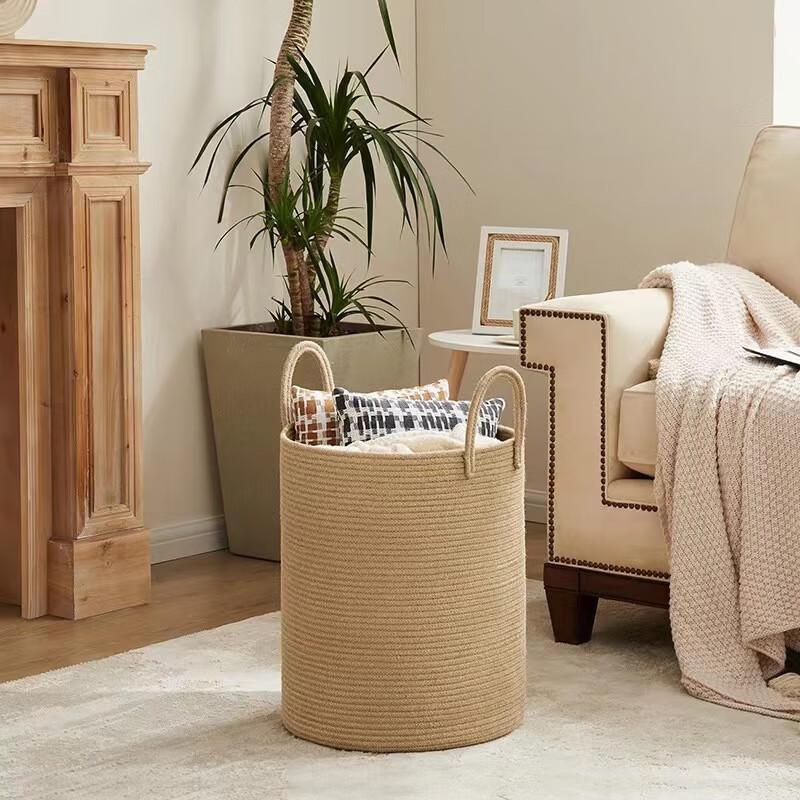 Miflame Extra Large Cotton Rope Laundry Basket