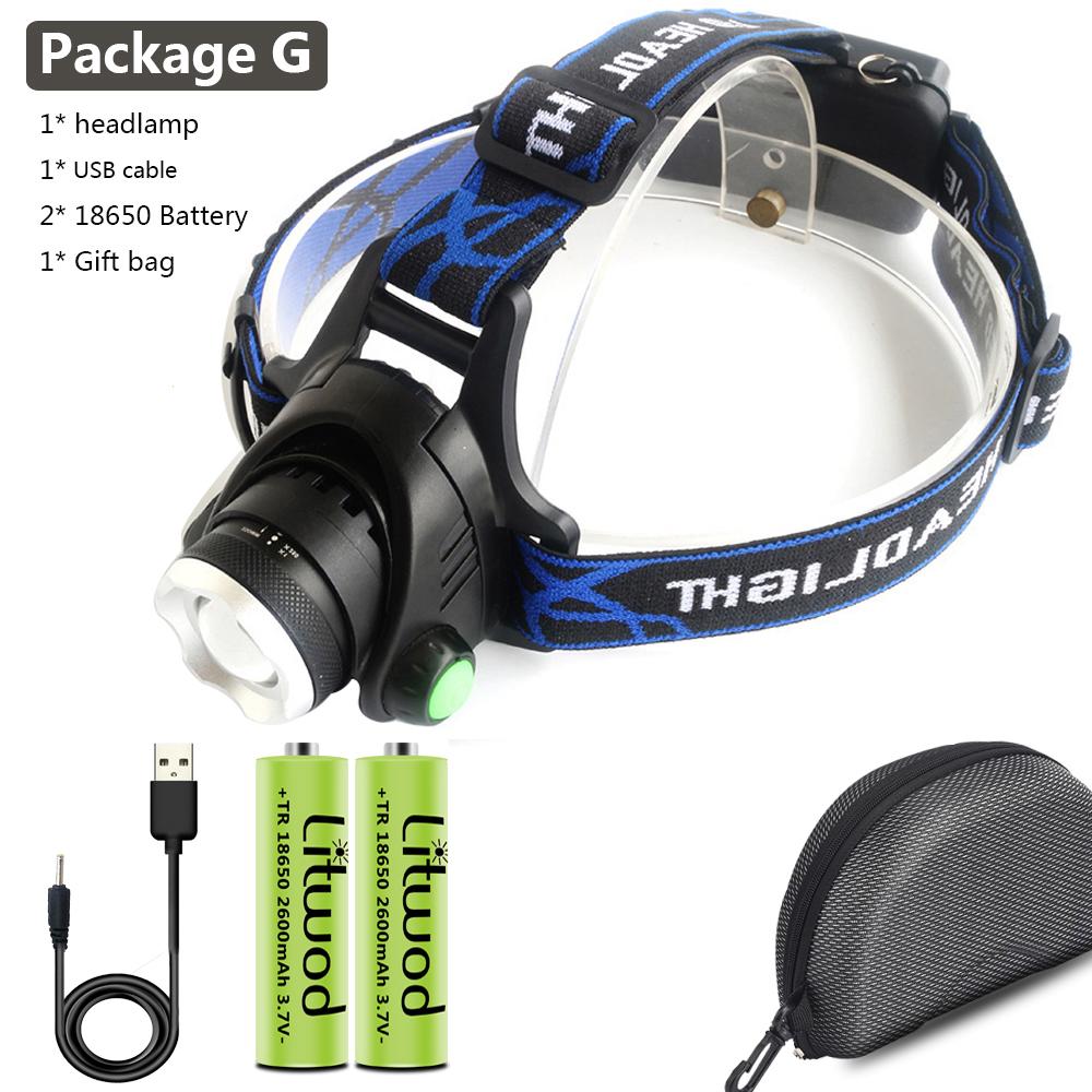 XHP180 2000.000 LM, der hellste LED-Scheinwerfer, zoombarer Kopf, Taschenlampe, Taschenlampe, Scheinwerfer, USB wiederaufladbar, für Camping