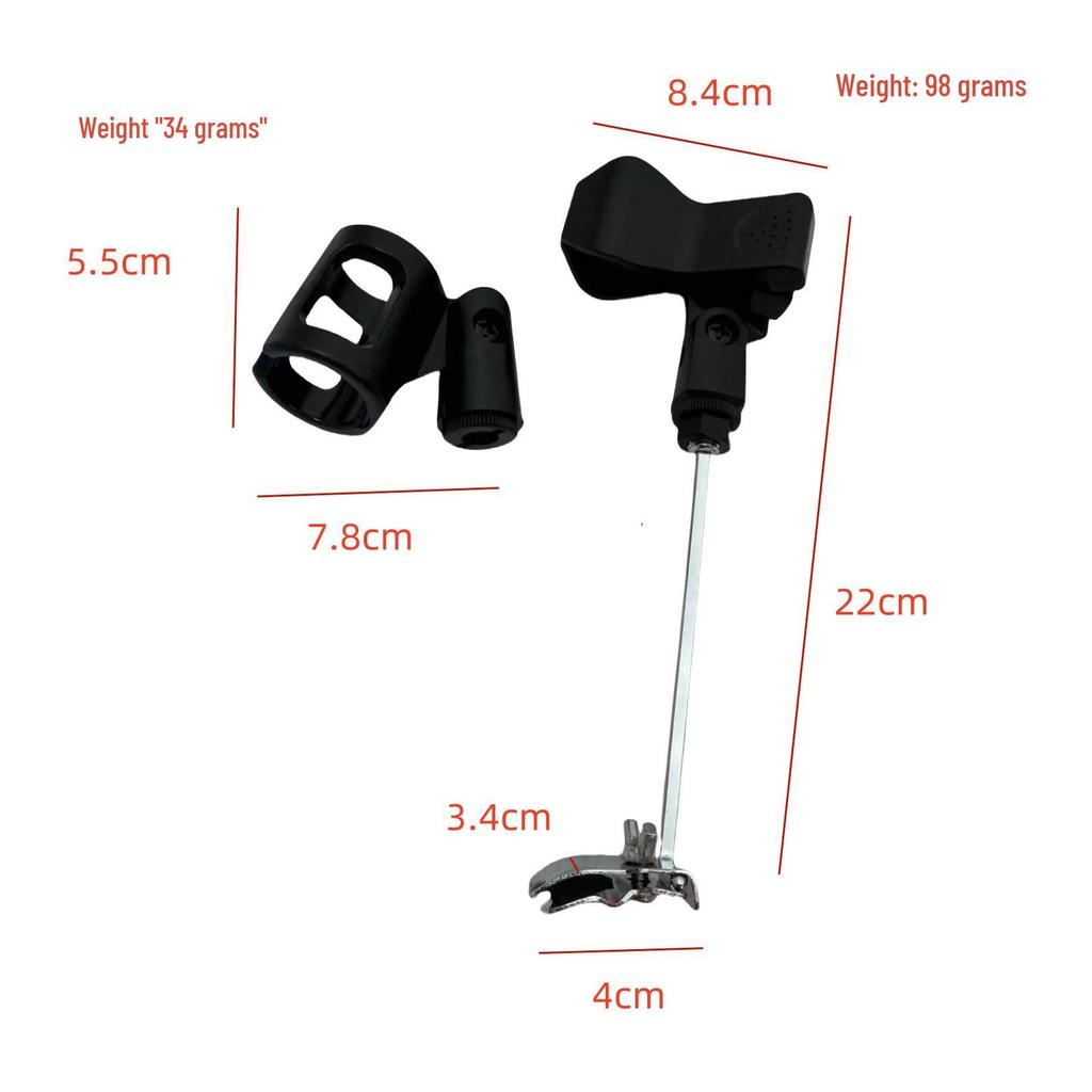 Wireless Microphone Clip & Stand for Alto/Tenor Saxophone - Musical Instrument Accessory