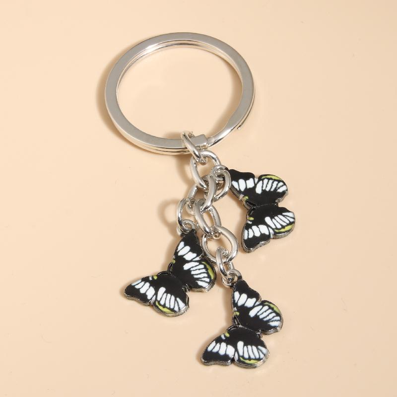Cute Colorful Butterfly  Enamel Flying Animals Key Chains For Women Girls Accessorie Handmade Jewelry Bag Charm