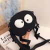 Big Eyes Canvas Girls Shoulder Bag Cute Black Briquettes Messenger Bag