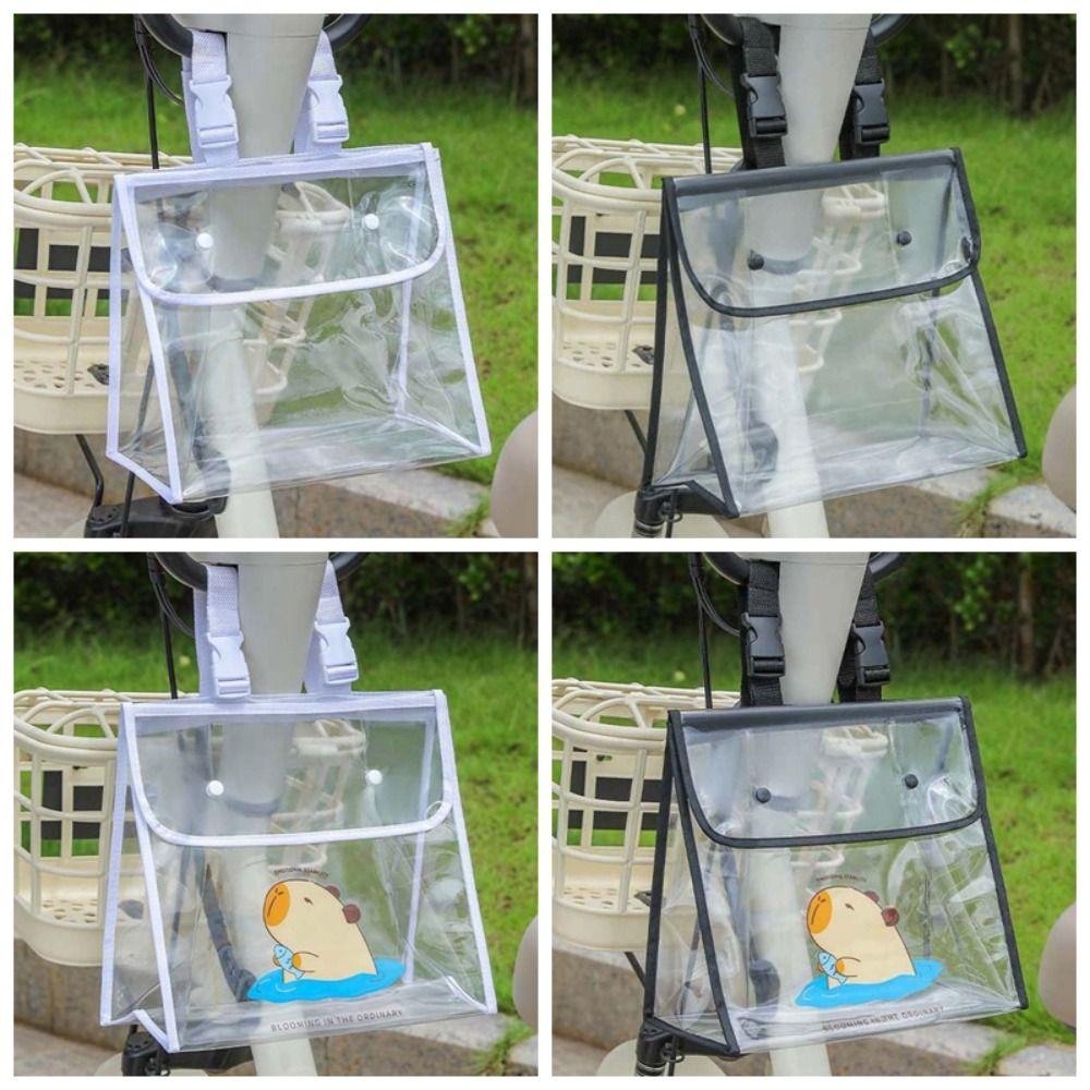 Adjustable Strap Transparent Front Hanging Bag Lightweight PVC Square Waterproof Pouch Large Capacity Universal PVC Storage Pack