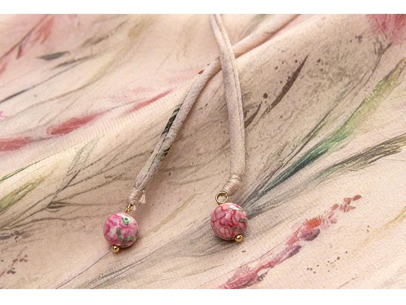 Ethereal Floral Print Dress in 100% Mulberry Silk with Ruffles - Spring Tea Break Collection