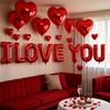 I Love You Balloons Kit Red Heart Balloon for Anniversary Wedding Marriage Decoration Party Supplies DIY Backdrop Setup Ornament