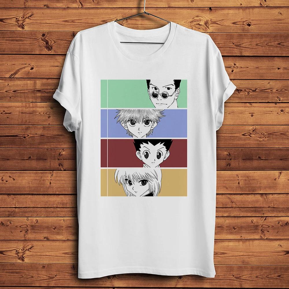 HXH GON Leorio Killua Kurapika Funny Hunter Anime Tshirt Homme Men White Casual Short T Shirt,U