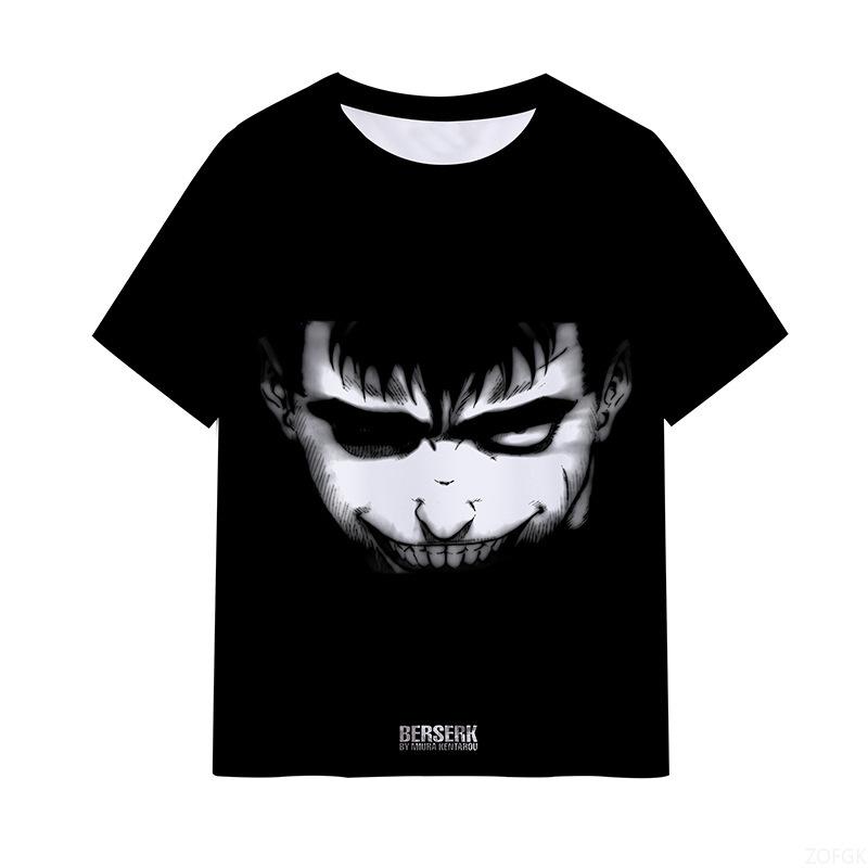 T-shirt Anime Berserk Stampa 3D Uomo Donna Hip Hop T-shirt Estive Girocollo Manica Corta Top Bambini Harajuku T-shirt Abbigliamento Uomo