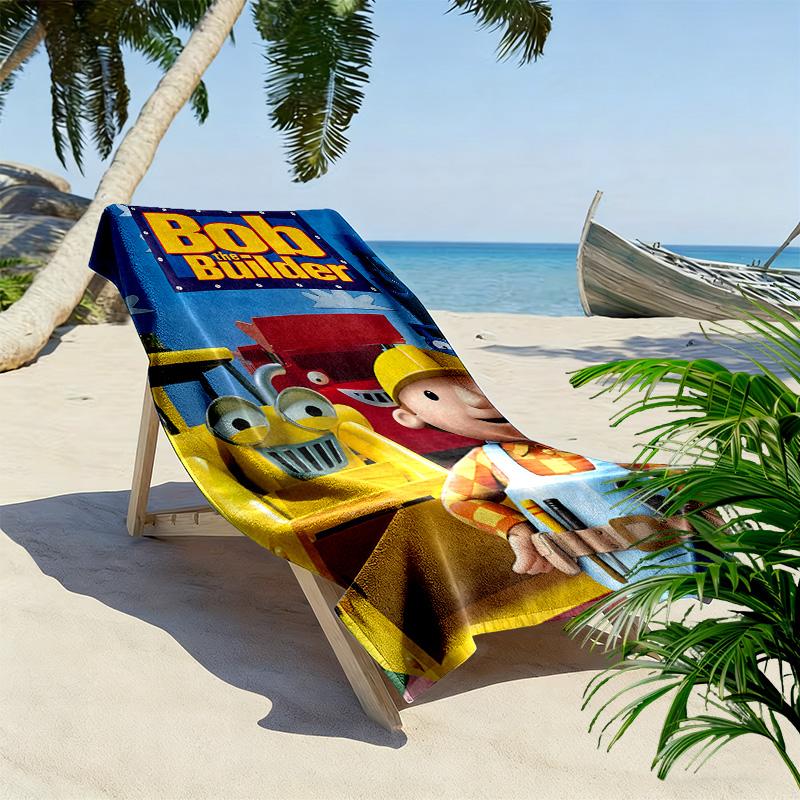 Bob der Baumeister Print Strandtuch, Großes Weiches Schnelltrocknendes Handtuch für Strand Camping Schwimmen