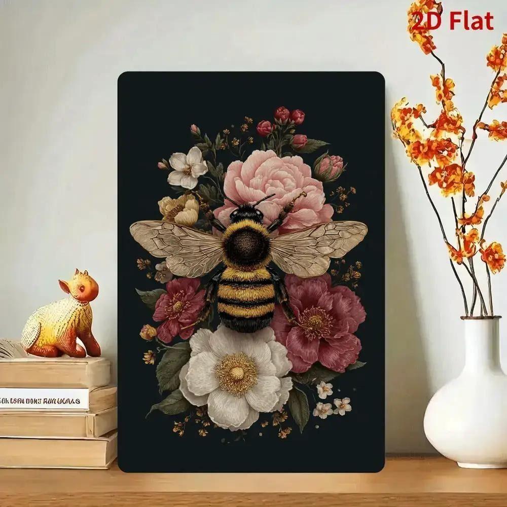 Metal Sign Bee Flower Nature Sunflower 20x30cm Wall Decor