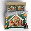 Gingerbread House with Candy Bedding Duvet Cover Set Duvet Cover Pillowcases  (1*Duvet Cover 2*Pillowcases, Without Duvet Insert)