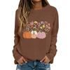 Women's Halloween Print Long Sleeve Neck Casual Top