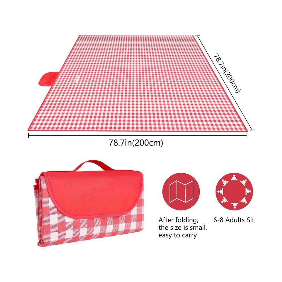Wasserdichte Picknickdecke, mit Tragegriff-Gurt, tragbar und faltbar