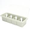 4 Compartments Seasoning Box Spice Rack Organizer Condiment Holder Container(Green)