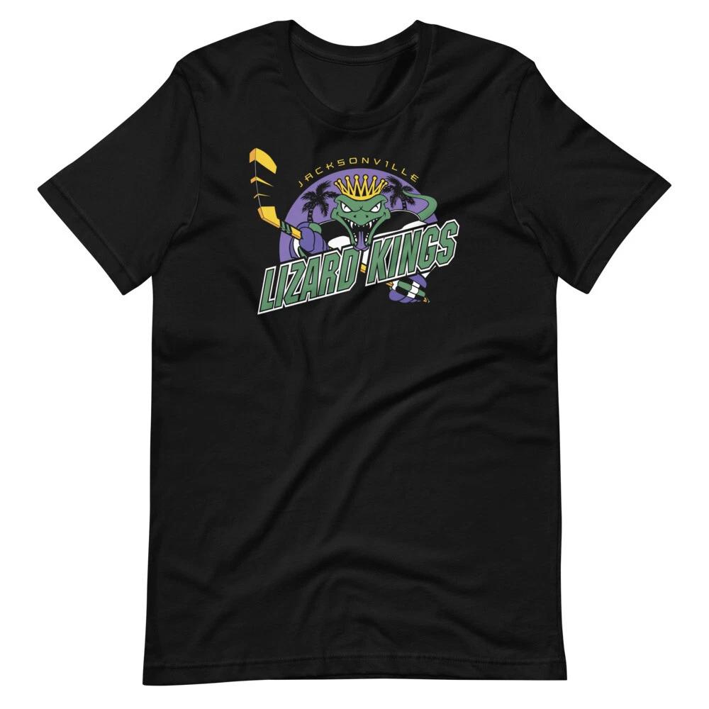 

JACKSONVILLE LIZARD KINGS Hockey Black Graphic Tee Shirt Unisex 100% Cotton T-shirt Mens Tees Top 4XL