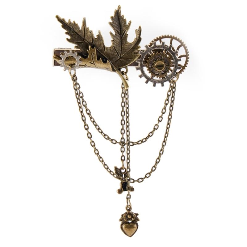 

Vintage Brooch with Gear Steampunk Brooch Pin Multiuse Badges Hairclip Women Decorative Hair Clip PunkStyle Hair Jewelry 1