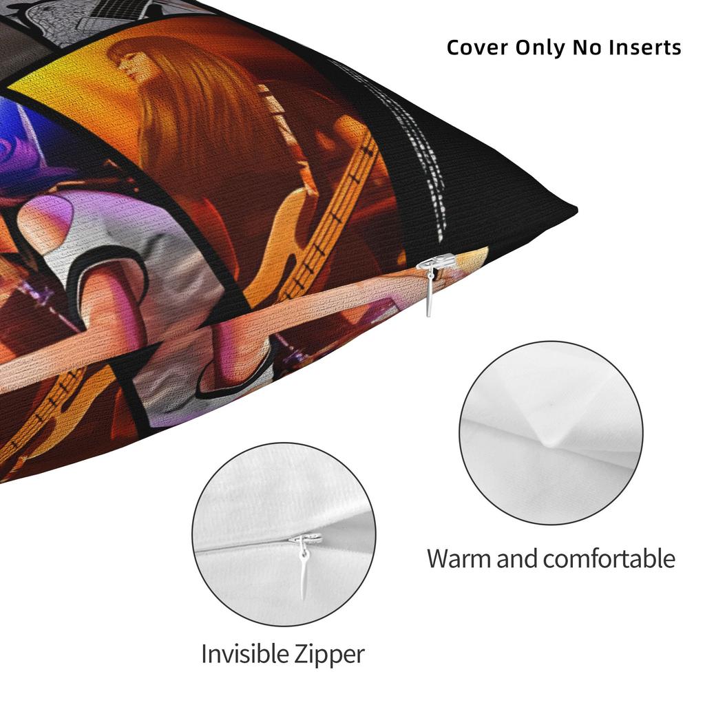 BAND MAID PANEL Square Pillow Case Cushion Covers Novelty Zipper Decorative Pillowcase for Bed 40x40cm