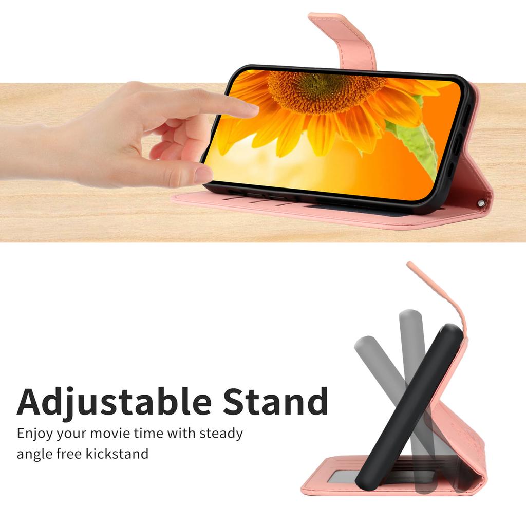 For Oppo A5x 5G/4G Case Sunflower Imprint Leather Wallet Phone Cover with Wrist Strap