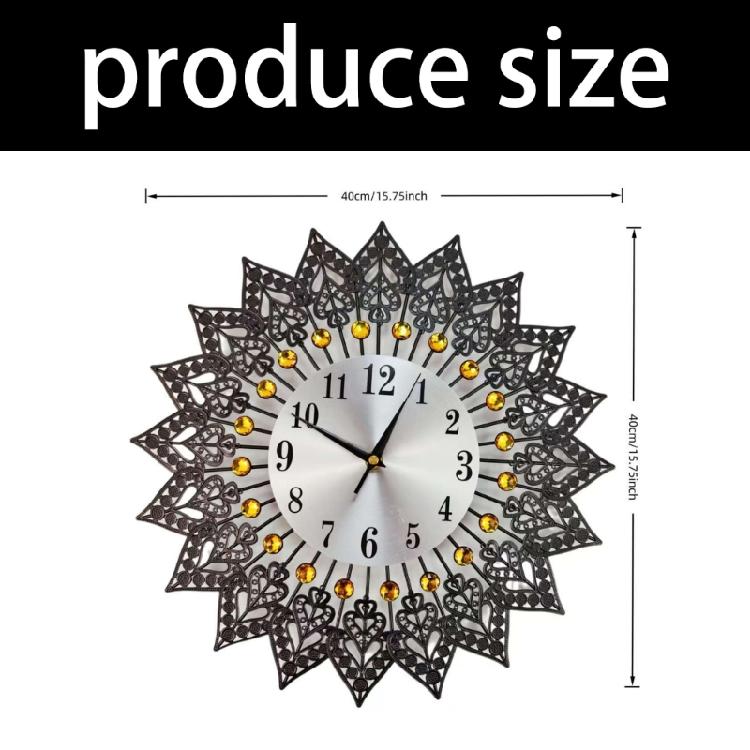 Multipurpose Quiet Movement European Wall Clock Metal Frame Geometric Heart Design Battery Operated For Home Decors Gift