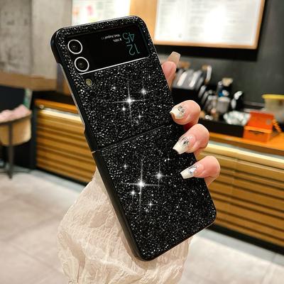 Modne błyszczące diamentowe cyrkonie etui na telefon Samsung Galaxy Z Flip 5 4 3 5G Ultra cienkie, odporne na wstrząsy, miękkie etui