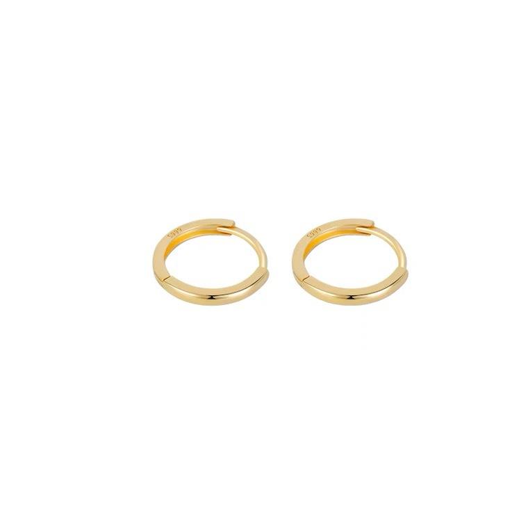 Earrings, Women's Simple Earrings, Ins Style Plain Circle Smooth Round Earrings, Niche Earring Accessories