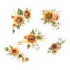 Small Fresh Yellow Sunflower Wall Sticker Bedroom Living Room Cabinet Mirror Decoration Sticker