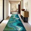 Retro Abstract Style Green Soft Long Corridor Carpet Luxury Machine Washable Runner Rug Foldable Decoration Home Passageway Mat