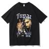 Rap Singer Tupac 2pac Hip-hop Streetwear Oversized Sleeve T-shirt 2025 Summer Fashion and WoKids Cotton T-shirt