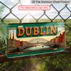 2D Flat, 1pc, Vintage Aluminium Decorative Sign, for Decorationg Only, Outdoor Wall Art (11.8×5.9 Inch), "DUBLIN" Aluminum Sign, Retro City Wall Art