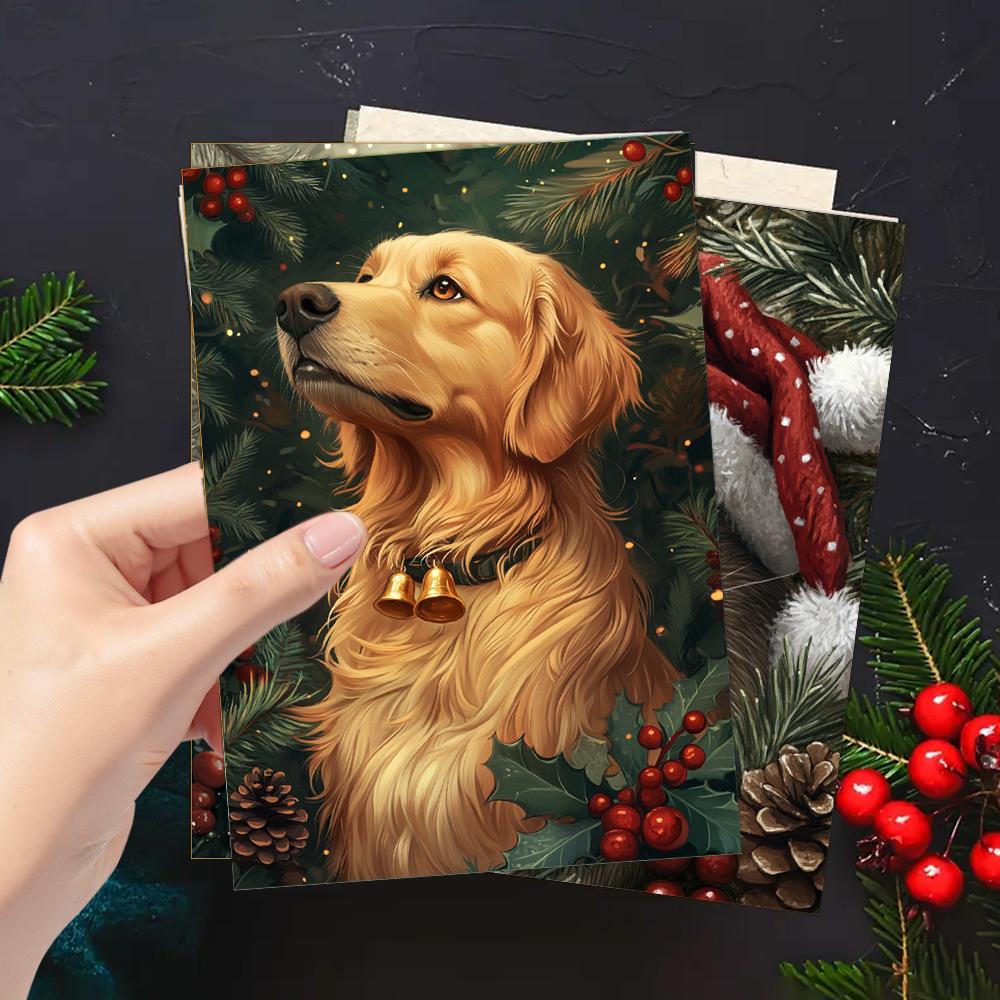 32pcs, Christmas animal postcards, retro, birthday/anniversary gifts, collectibles, suitable for gift-giving, can be mailed.