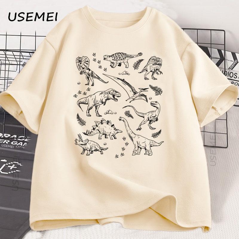 Vintage Dinosaur World Tshirt Funny Graphic Tee Unisex Unisex Cotton Short Sleeve Tshirt Casual Round Neck T Shirt Streetwear Tops