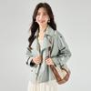 Spring new short, casual and comfortable, cotton is not easy to wrinkle, and the texture is good. Short small drawstring classic trench coat