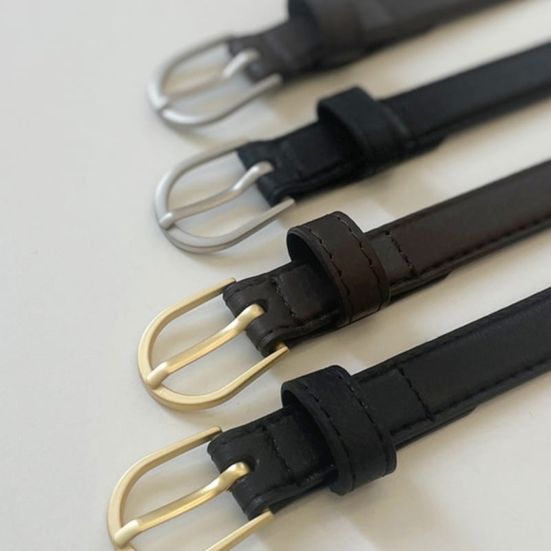 NONLOCAL Leather Slim Belt - 4Color