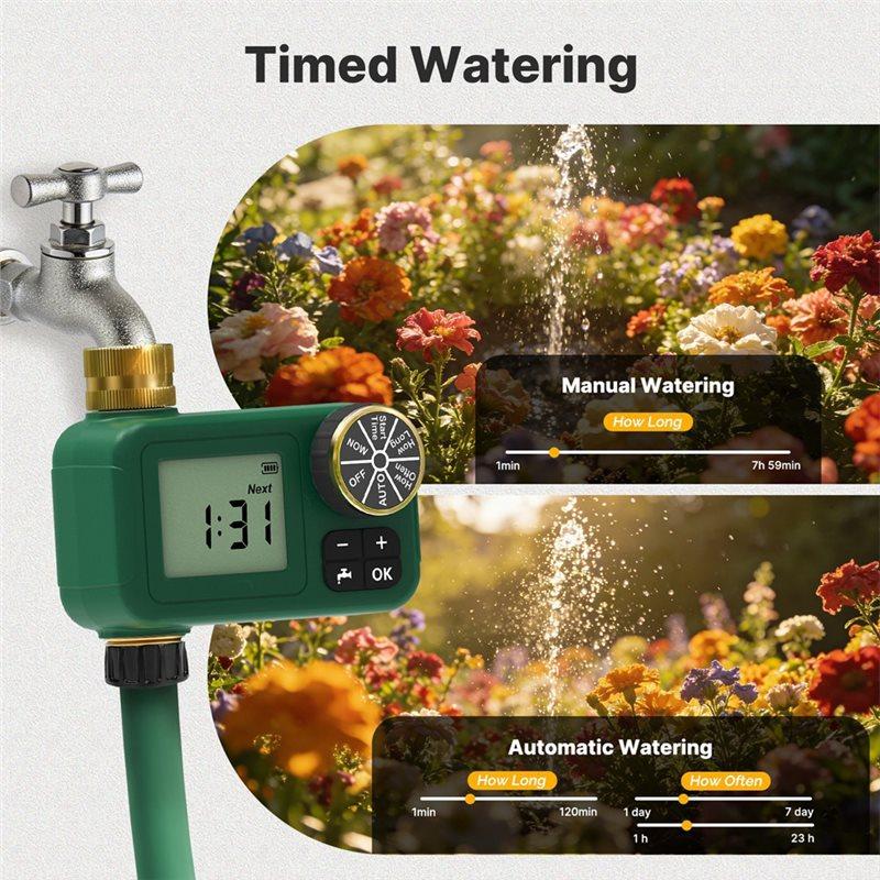 A25F-Water Timer 1-Outlet Garden Irrigation Watering System LCD Display Screen IP55 Child Lock