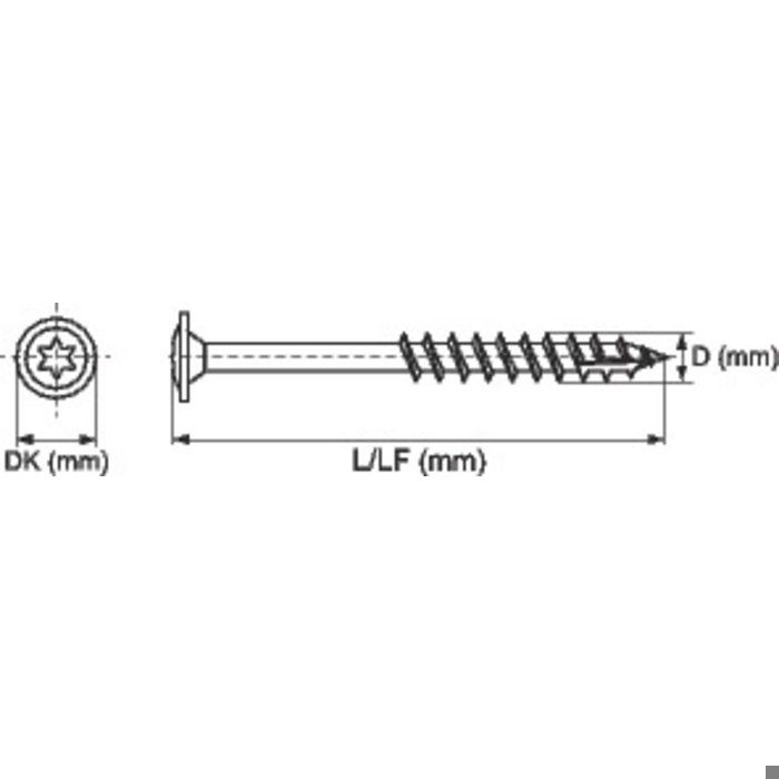 Vis charpente - SPAX - 251011 - Tête disque bombée - WIROX zingué - 8 x 160/80 mm (boîte 50)